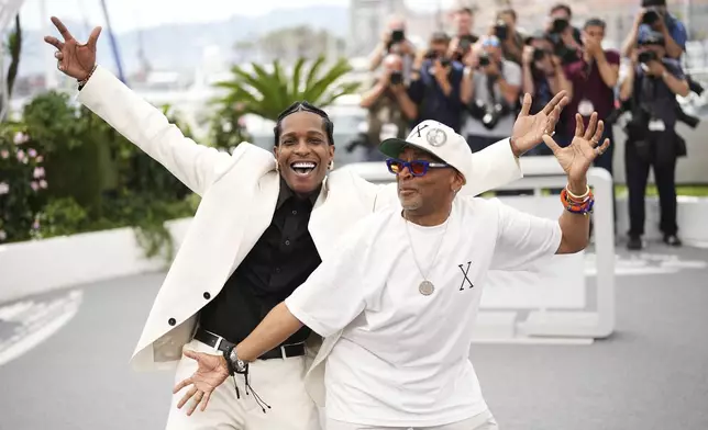 A$AP Rocky, left, and director Spike Lee pose for photographers at the photo call for the film 'Highest 2 Lowest' at the 78th international film festival, Cannes, southern France, Monday, May 19, 2025. (Photo by Scott A Garfitt/Invision/AP)