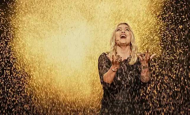 Louane from France performs the song "maman" during the Grand Final of the 69th Eurovision Song Contest, in Basel, Switzerland, Saturday, May 17, 2025. (AP Photo/Martin Meissner)