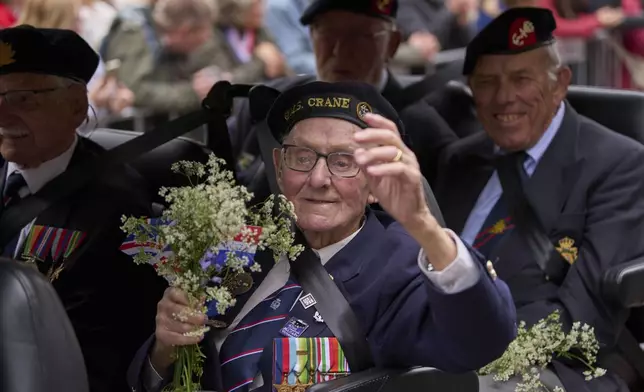 Canadian World War II veterans take part in a Liberation Day parade in Wageningen, Netherlands, Monday, May 5, 2025. (AP Photo/Peter Dejong)
