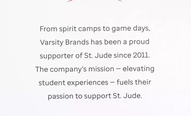 Varsity Brands, the leading platform for team Sport and Spirit solutions through its divisions BSN SPORTS and Varsity Spirit, has announced a new $10 million, 5-year fundraising commitment to benefit the lifesaving mission of St. Jude Children’s Research Hospital: Finding cures. Saving children.® A May 9, 2025 ribbon cutting ceremony in Memphis, Tenn. unveiled the newly named Varsity Brands Play Deck, a 19,985 square foot outdoor space located in The Domino’s Village, the newest patient housing facility at St. Jude.