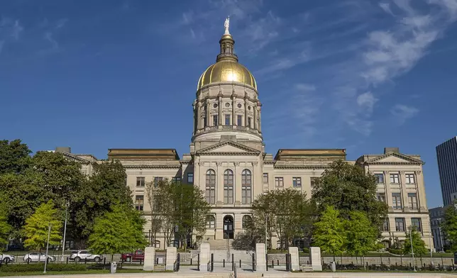 FILE - The Georgia State Capitol is seen from Liberty Plaza in downtown Atlanta, April 6, 2020. (Alyssa Pointer/Atlanta Journal-Constitution via AP, File)