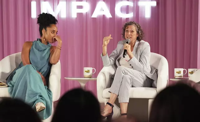 Abigail Disney speaks during The Elevate Prize Foundation's Make Good Famous Summit, Tuesday, May 13, 2025, in Miami Beach, Fla. (AP Photo/Marta Lavandier)