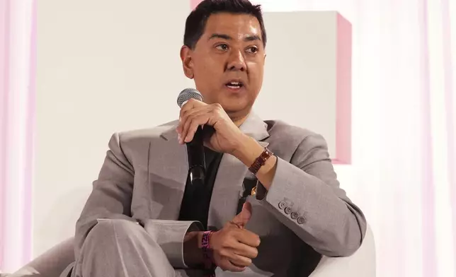 Imran Ahmed with the Center for Countering Digital Hate, speaks at The Elevate Prize Foundation's Make Good Famous Summit, Tuesday, May 13, 2025, in Miami Beach, Fla. (AP Photo/Marta Lavandier)