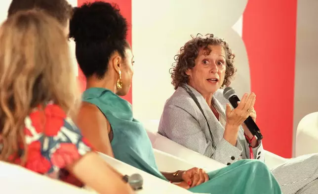 Abigail Disney speaks during The Elevate Prize Foundation's Make Good Famous Summit, Tuesday, May 13, 2025, in Miami Beach, Fla. (AP Photo/Marta Lavandier)