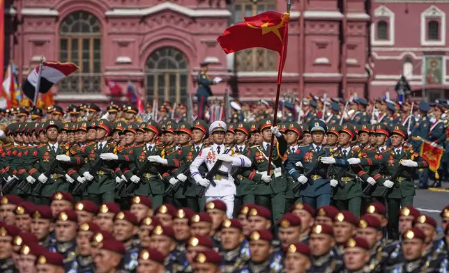 Vietnamese servicemen attend the Victory Day military parade in Moscow, Russia, Friday, May 9, 2025, during celebrations of the 80th anniversary of the Soviet Union's victory over Nazi Germany during the World War II. (AP Photo/Alexander Zemlianichenko)