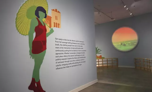 Just in time for bathing suit season, the Waves of Style Swimwear Through the Decades exhibit is shown at HistoryMiami Museum Wednesday, May 7, 2025, in advance of opening Saturday in Miami. (AP Photo/Lynne Sladky)