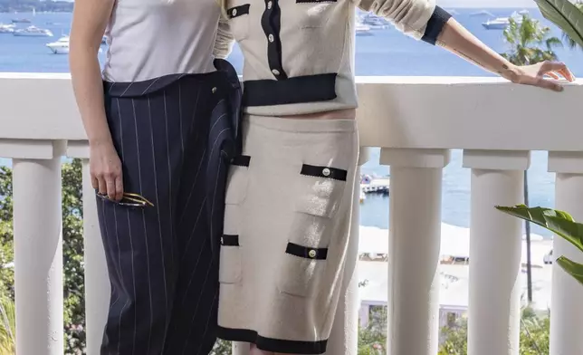 Kristen Stewart, left, and Imogen Poots pose for portrait photographs for the film 'The Chronology of Water' at the 78th international film festival, Cannes, southern France, Saturday, May 17, 2025. (Photo by Joel C Ryan/Invision/AP)