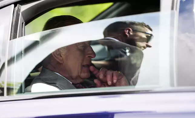 King Charles waits for his vehicle to depart after visiting a community gathering at Lansdowne Park in Ottawa, Canada, during a royal visit, on Monday, May 26, 2025. (Justin Tang/The Canadian Press via AP)