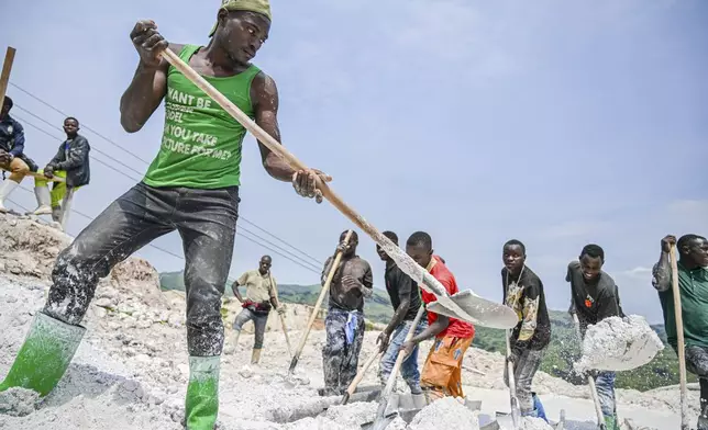 Miners work at the D4 Gakombe coltan quarry in Rubaya, Democratic Republic of Congo, on Friday, May 9, 2025. (AP Photo/Moses Sawasawa)