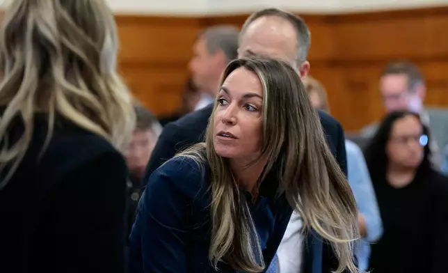 Karen Read attends her murder retrial in Norfolk Superior Court, Monday, May 12, 2025, in Dedham, Mass. (Pat Greenhouse/The Boston Globe via AP, Pool)