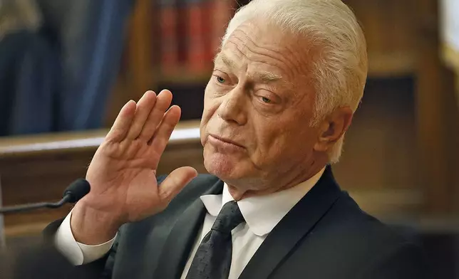 Brain surgeon Dr. Aizik Wolf testifies about the injuries to John O'Keefe during Karen Read's murder trial in Norfolk Superior Court in Dedham, Mass., Wednesday, May 21, 2025. (Greg Derr/The Patriot Ledger via AP, Pool)