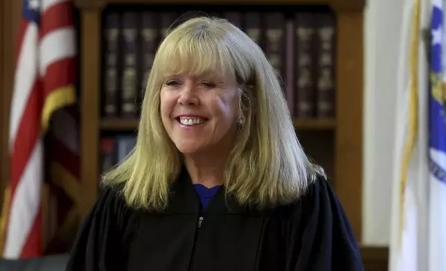 Judge Beverly Cannone speaks to jurors before the start of the Karen Read murder trial in Norfolk Superior Court in Dedham, Mass., Friday, May 9, 2025. (Mark Stockwell/The Sun Chronicle via AP, Pool)