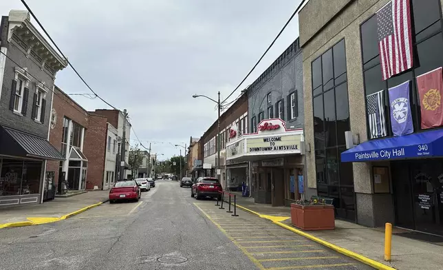 Downtown Paintsville, Ky., is pictured Friday, May 16, 2025. (AP Photo/Bill Barrow)