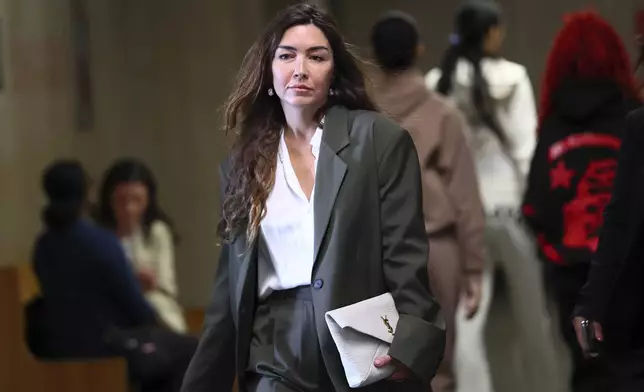 Witness Mimi Haley arrives to testify in the case against former film producer Harvey Weinstein at state court in Manhattan, Thursday, May 1, 2025 in New York. (Michael M. Santiago/Pool Photo via AP)