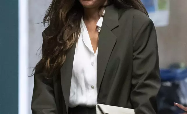 Miriam Haley, an accuser testifying at Harvey Weinstein's rape trial, walks to the courtroom, Thursday, May 1, 2025 in New York. (AP Photo/Adam Gray)