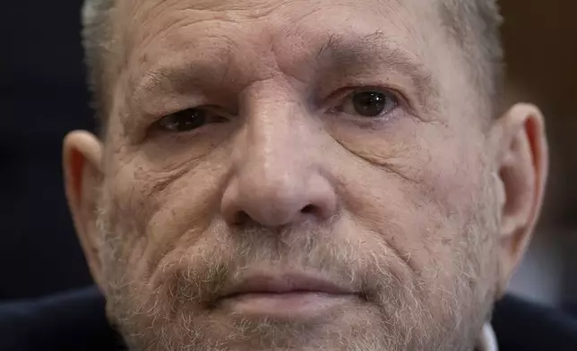 Harvey Weinstein appears in state court in Manhattan, Thursday, May 1, 2025 in New York. (AP Photo/Adam Gray, Pool)