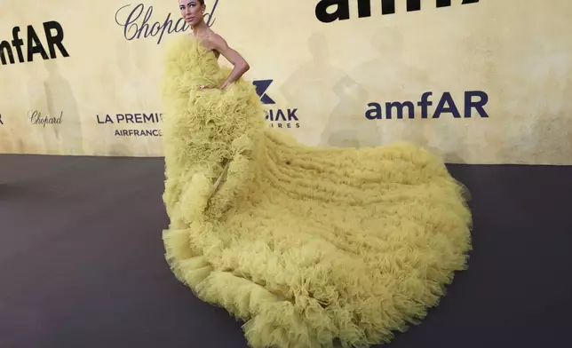 Skye Hankey poses for photographers upon arrival at the amfAR Cinema Against AIDS benefit at the Hotel du Cap-Eden-Roc, during the 78th Cannes international film festival, Cap d'Antibes, southern France, Thursday, May 22, 2025. (Photo by Joel C Ryan/Invision/AP)