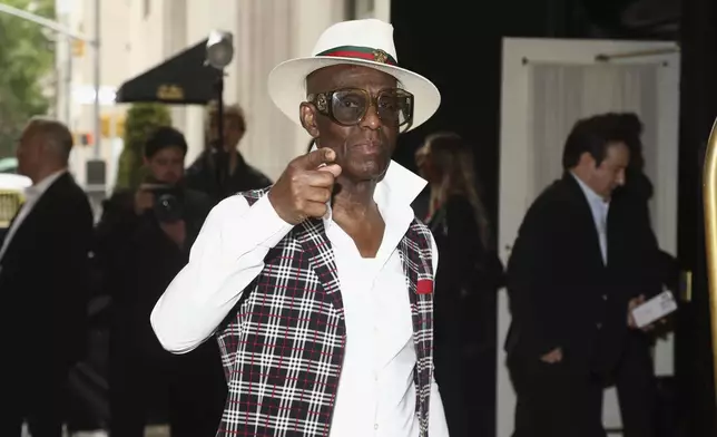 Dapper Dan enters The Carlyle Hotel prior to attending The Metropolitan Museum of Art's Costume Institute benefit gala celebrating the opening of "Superfine: Tailoring Black Style" on Monday, May 5, 2025, in New York. (Photo by Andy Kropa/Invision/AP)