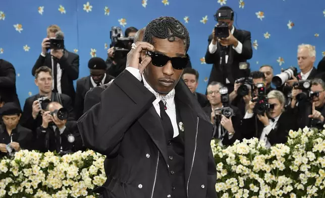 A$AP Rocky attends The Metropolitan Museum of Art's Costume Institute benefit gala celebrating the opening of the "Superfine: Tailoring Black Style" exhibition on Monday, May 5, 2025, in New York. (Photo by Evan Agostini/Invision/AP)