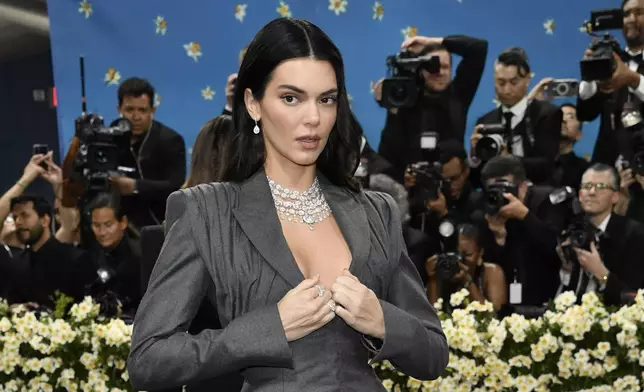Kendall Jenner attends The Metropolitan Museum of Art's Costume Institute benefit gala celebrating the opening of the "Superfine: Tailoring Black Style" exhibition on Monday, May 5, 2025, in New York. (Photo by Evan Agostini/Invision/AP)