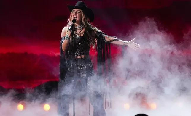 Lainey Wilson performs "Whirlwind" during the 60th annual Academy of Country Music Awards on Thursday, May 8, 2025, in Frisco, Texas. (AP Photo/Chris Pizzello)