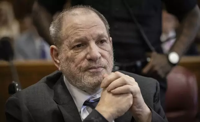 Harvey Weinstein appears for his retrial in Manhattan Criminal Court, Monday, May 19, 2025, in New York. (AP Photo/Stefan Jeremiah, Pool)