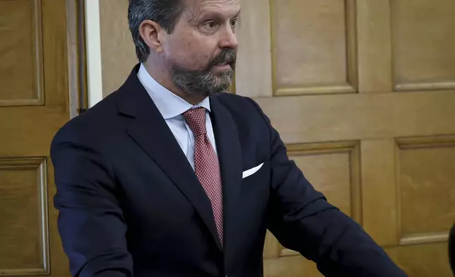 Defense attorney Alan Jackson asks Judge Beverly Cannone to dismiss charges against defendant Karen Read during Read's murder trial in Norfolk Superior Court in Dedham, Mass., Friday, May 30, 2025. (Mark Stockwell/The Sun Chronicle via AP, Pool)