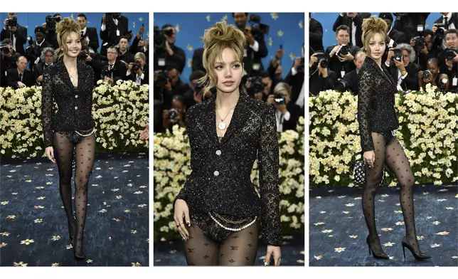 This combination photo shows Lisa at The Metropolitan Museum of Art's Costume Institute benefit gala on May 5, 2025, in New York. (Photo by Evan Agostini/Invision/AP)
