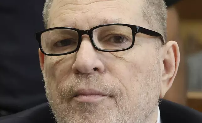 Harvey Weinstein appears in state court in Manhattan for his retrial on Friday, May 2, 2025 in New York. (Jefferson Siegel /The New York Times via AP, Pool)