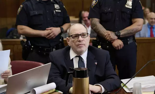 Harvey Weinstein appears in state court in Manhattan for his retrial on Friday, May 2, 2025 in New York. (Curtis Means/Pool Photo via AP)