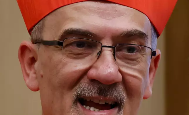 FILE - Cardinal Pierbattista Pizzaballa, Latin patriarch of Jerusalem, poses for a photo in St. Peter's Square at the Vatican, Sept. 30, 2023. (AP Photo/Riccardo De Luca, File)