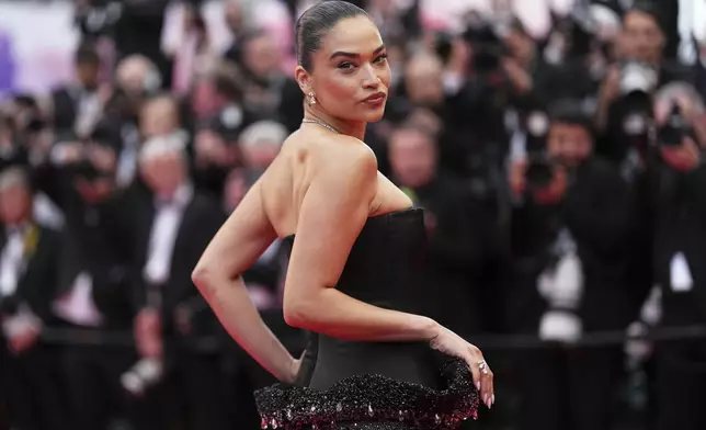 Shanina Shaik poses for photographers during the opening ceremony red carpet of the 78th international film festival, Cannes, southern France, Tuesday, May 13, 2025. (Photo by Scott A Garfitt/Invision/AP)