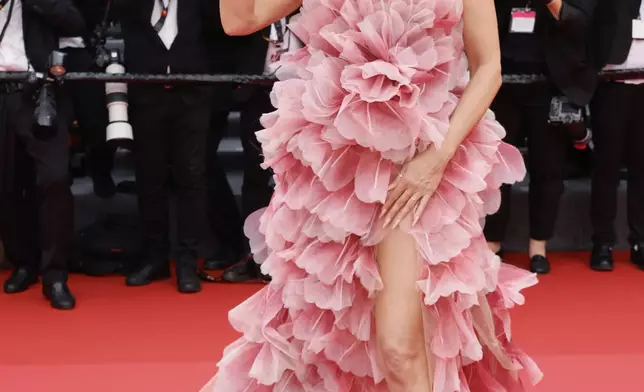 Heidi Klum poses for photographers during the opening ceremony red carpet of the 78th international film festival, Cannes, southern France, Tuesday, May 13, 2025. (Photo by Joel C Ryan/Invision/AP)