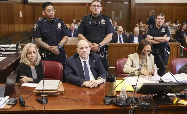 Harvey Weinstein appears in state court in Manhattan for his retrial on Wednesday, April 30, 2025 in New York. (Sarah Yenesel/Pool Photo via AP)