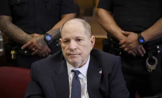 Harvey Weinstein appears in state court in Manhattan for his retrial on Wednesday, April 30, 2025 in New York. (Michael Nagle/Pool Photo via AP)