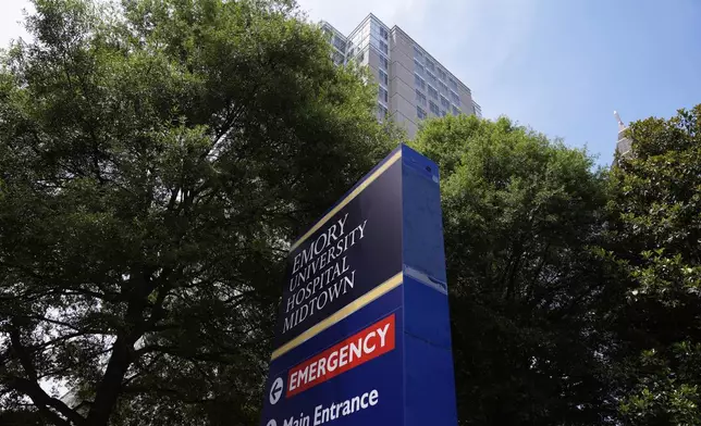 Emory University Hospital Midtown is seen on Thursday, May 15, 2025, in Atlanta. (AP Photo/Brynn Anderson)