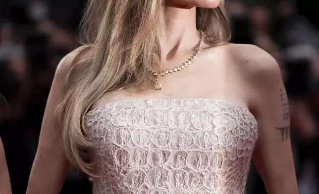 Angelina Jolie poses for photographers upon arrival at the premiere of the film 'Eddington' at the 78th international film festival, Cannes, southern France, Friday, May 16, 2025. (Photo by Scott A Garfitt/Invision/AP)