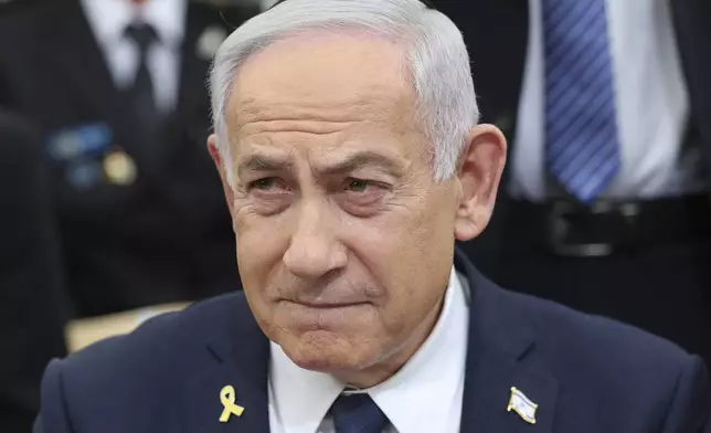 FILE - Israeli Prime Minister Benjamin Netanyahu attends a ceremony on the eve of Israel's Remembrance Day for fallen soldiers at the Yad LaBanim Memorial in Jerusalem on April 29, 2025. (Abir Sultan/Pool Photo via AP, File)