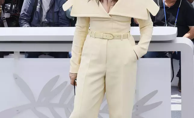Jury president Juliette Binoche poses for photographers at the jury photo call at the 78th international film festival, Cannes, southern France, Tuesday, May 13, 2025. (Photo by Joel C Ryan/Invision/AP)