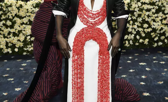 Ayo Edebiri attends The Metropolitan Museum of Art's Costume Institute benefit gala celebrating the opening of the "Superfine: Tailoring Black Style" exhibition on Monday, May 5, 2025, in New York. (Photo by Evan Agostini/Invision/AP)