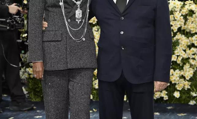 Mellody Lucas, left, and George Lucas attend The Metropolitan Museum of Art's Costume Institute benefit gala celebrating the opening of the "Superfine: Tailoring Black Style" exhibition on Monday, May 5, 2025, in New York. (Photo by Evan Agostini/Invision/AP)