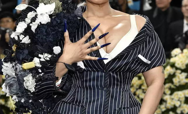 Nicki Minaj attends The Metropolitan Museum of Art's Costume Institute benefit gala celebrating the opening of the "Superfine: Tailoring Black Style" exhibition on Monday, May 5, 2025, in New York. (Photo by Evan Agostini/Invision/AP)