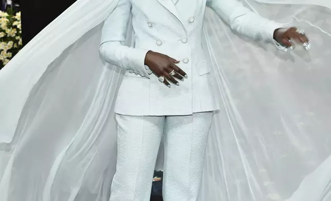 Lupita Nyong'o attends The Metropolitan Museum of Art's Costume Institute benefit gala celebrating the opening of the "Superfine: Tailoring Black Style" exhibition on Monday, May 5, 2025, in New York. (Photo by Evan Agostini/Invision/AP)