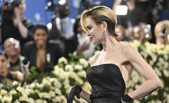 Nicole Kidman attends The Metropolitan Museum of Art's Costume Institute benefit gala celebrating the opening of the "Superfine: Tailoring Black Style" exhibition on Monday, May 5, 2025, in New York. (Photo by Evan Agostini/Invision/AP)