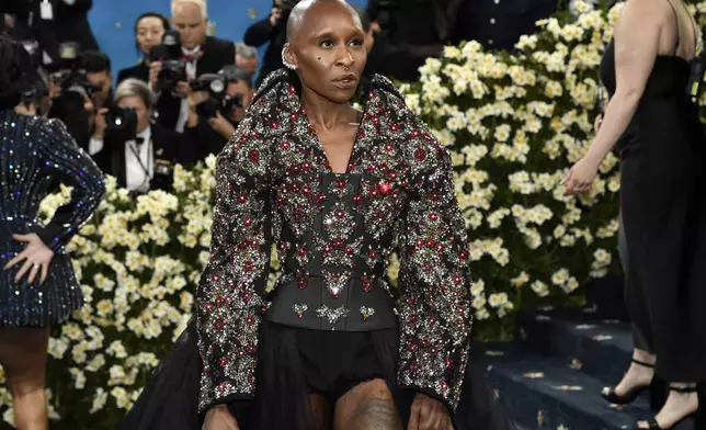 Cynthia Erivo attends The Metropolitan Museum of Art's Costume Institute benefit gala celebrating the opening of the "Superfine: Tailoring Black Style" exhibition on Monday, May 5, 2025, in New York. (Photo by Evan Agostini/Invision/AP)