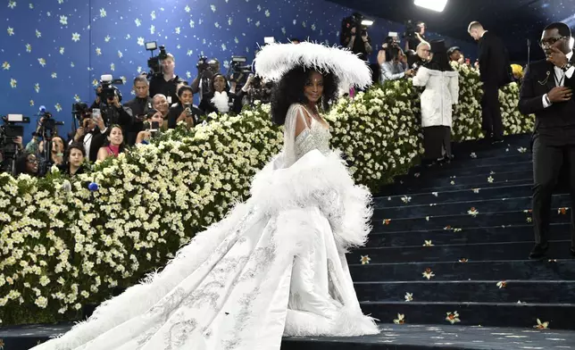 Diana Ross attends The Metropolitan Museum of Art's Costume Institute benefit gala celebrating the opening of the "Superfine: Tailoring Black Style" exhibition on Monday, May 5, 2025, in New York. (Photo by Evan Agostini/Invision/AP)