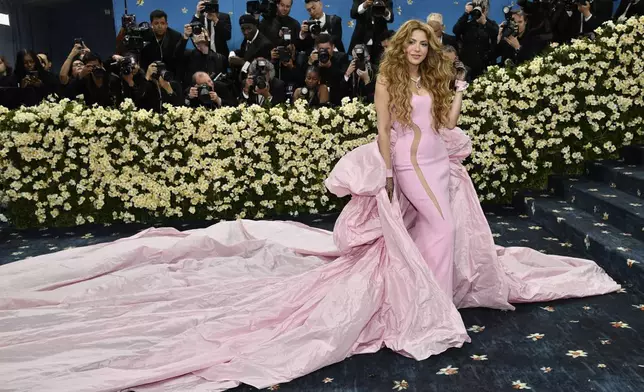 Shakira attends The Metropolitan Museum of Art's Costume Institute benefit gala celebrating the opening of the "Superfine: Tailoring Black Style" exhibition on Monday, May 5, 2025, in New York. (Photo by Evan Agostini/Invision/AP)