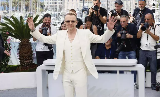 Simon Pegg poses for photographers during the photo call for the film 'Mission: Impossible – The Final Reckoning' at the 78th international film festival, Cannes, southern France, Wednesday, May 14, 2025. (Photo by Joel C Ryan/Invision/AP)