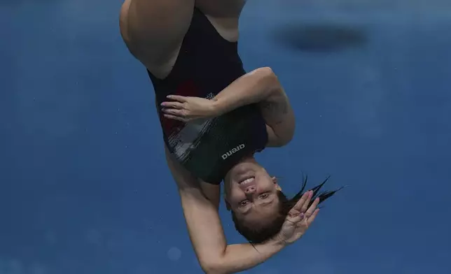 Elisa Pizzini of Italy competes in the Women's 3m Springboard event for the Diving World Cup Super Final held at the Water Cube, in Beijing on Sunday, May 4, 2025. (AP Photo/Andy Wong)