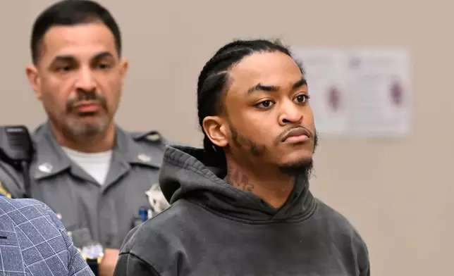 Suspect Tajuan Washington was arraigned on Wednesday, May 28, 2025, in Waterbury Superior Court and has been charged with assault and weapons crimes in a shooting at the Brass Mill Center on Tuesday afternoon, May 27, in Waterbury, Conn. (Jim Shannon/Hearst Connecticut Media via AP)